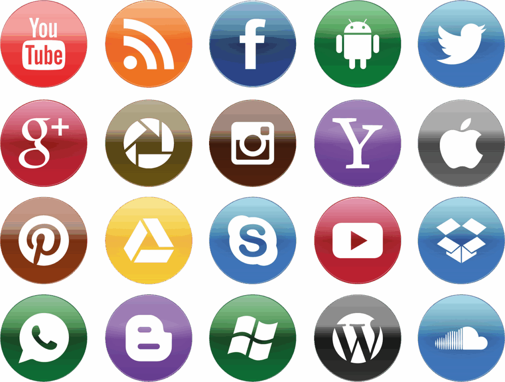 social media icons representing free platforms to promote affiliate links
